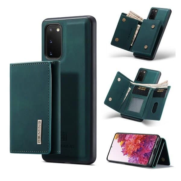 DG.MING Blue Samsung Galaxy S20 FE Magnetic Trifold Wallet Case DG.MING Blue Samsung Galaxy S20 FE Magnetic Trifold Wallet Case